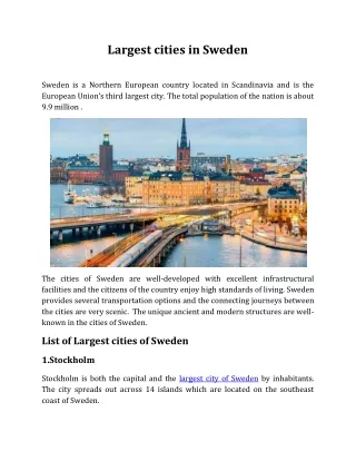 Largest cities in Sweden