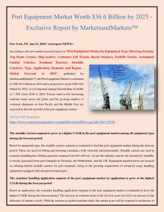 Port Equipment Market Boost with 3.30% from 2018 to 2025