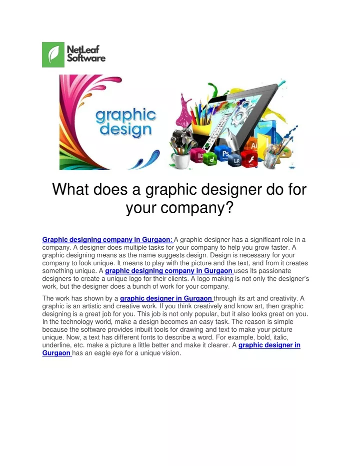what does a graphic designer do for your company