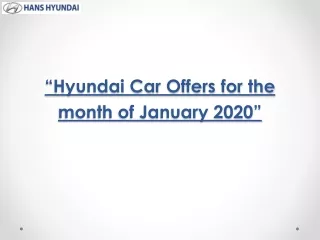 Hyundai Car Offers 2020