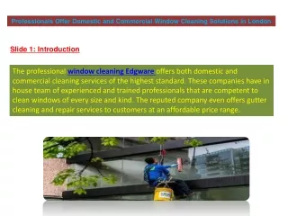 Professionals Offer Domestic and Commercial Window Cleaning Solutions in London