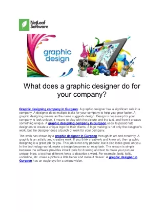 what does a graphic designer do for your company