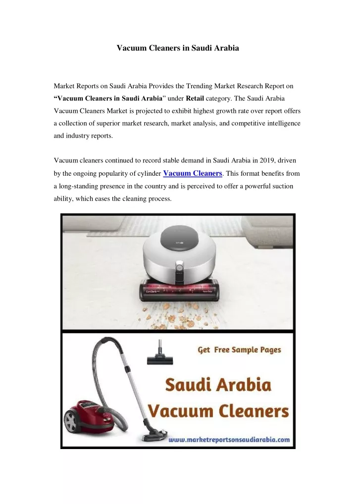 vacuum cleaners in saudi arabia