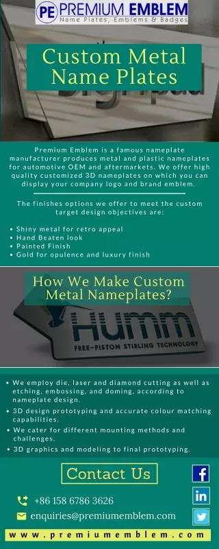 Premium Emblem | Fully Equipped to Produce OEM Nameplates