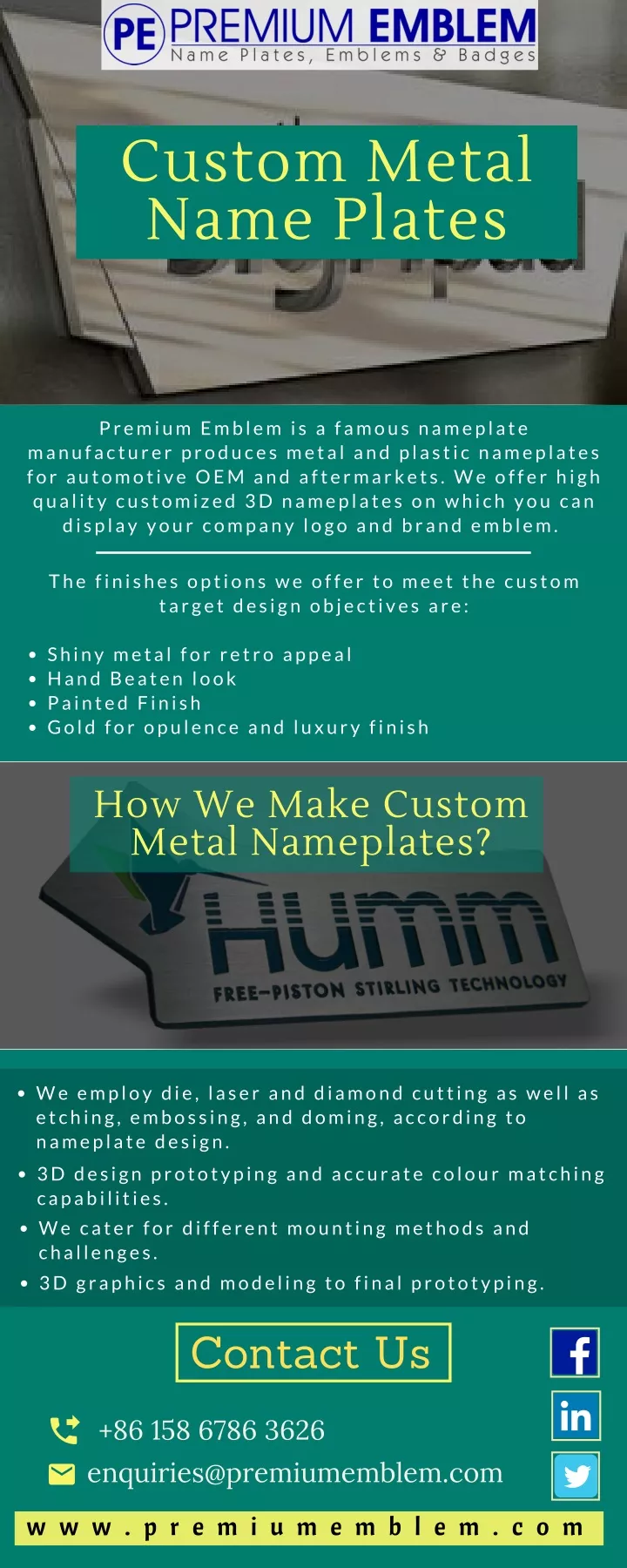 custom metal name plates