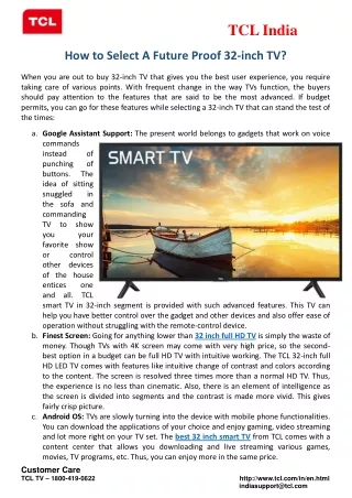 How to Select A Future Proof 32 inch TV?