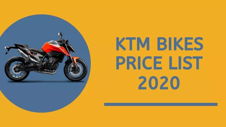 ktm bikes price list 2020