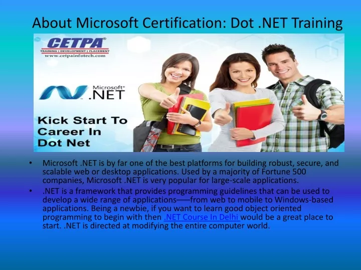 about microsoft certification dot net training