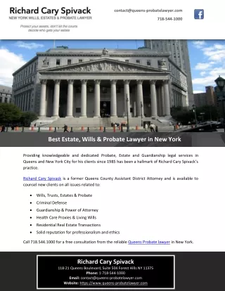 Best Estate, Wills & Probate Lawyer in New York