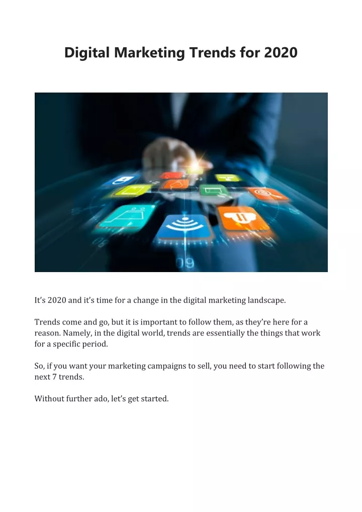 digital marketing trends for 2020
