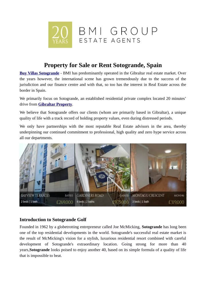 property for sale or rent sotogrande spain