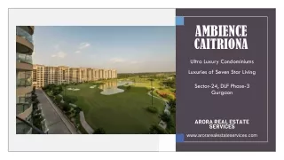 Ambience caitriona Luxury Apartment For Sale in  DLF Phase-3, Gurgaon