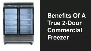 Benefits Of A 2-Door Commercial Freezer