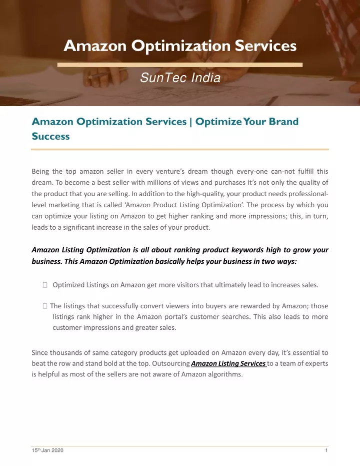 amazon optimization services optimize your brand