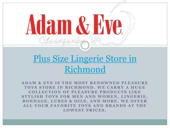 plus size lingerie store in richmond