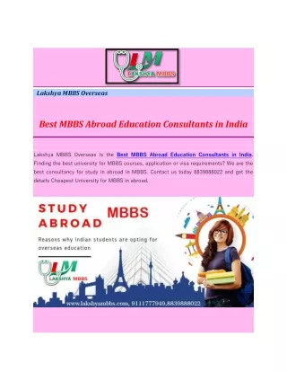 Best MBBS Abroad Education Consultants in India