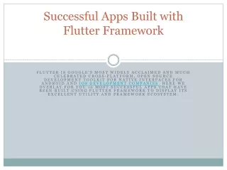 Sandeep Chauhan | 10 Successful Apps Built with Flutter Framework