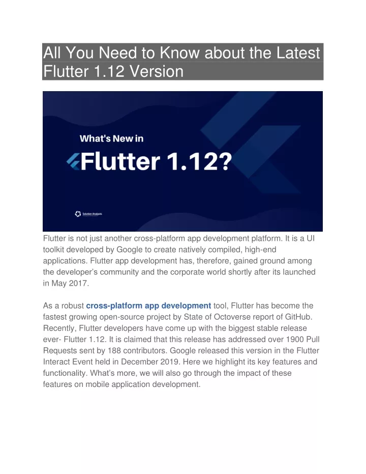 all you need to know about the latest flutter