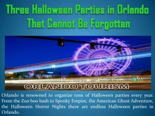 Three Halloween Parties in Orlando That Cannot Be Forgotten