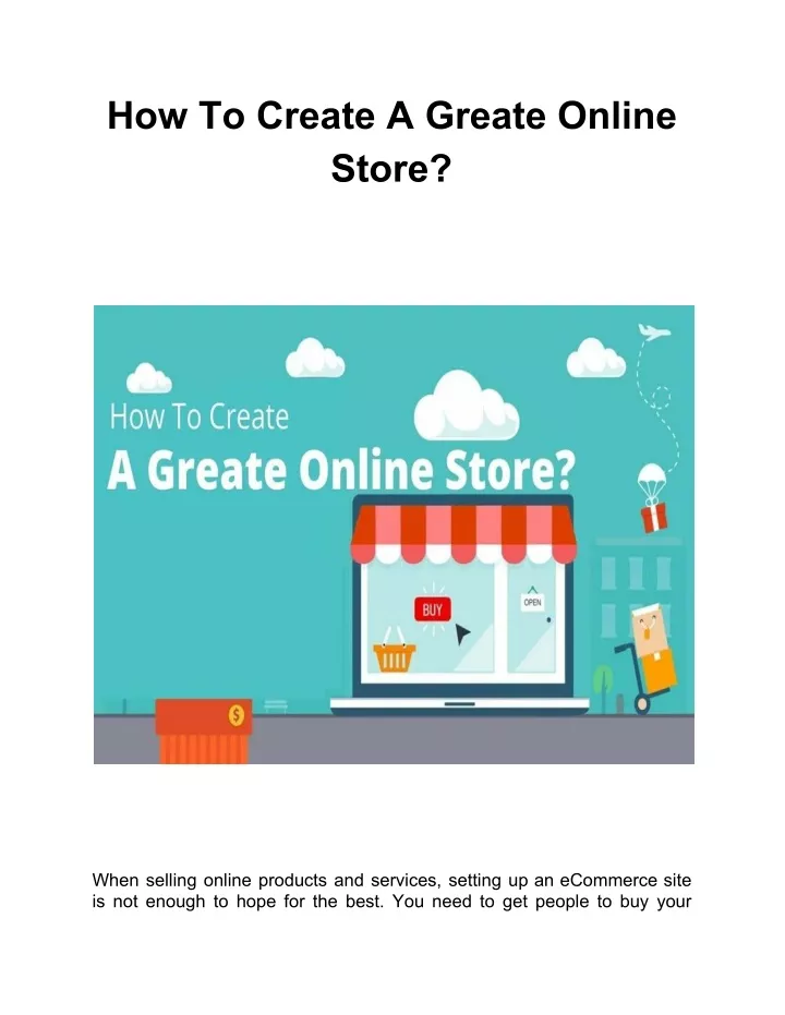 how to create a greate online store