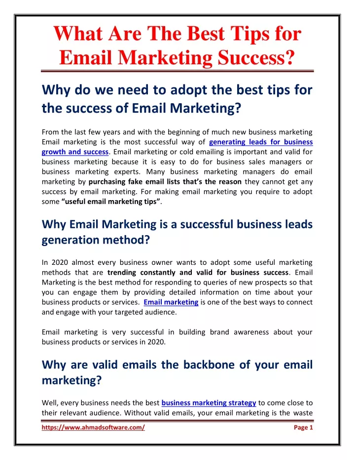 what are the best tips for email marketing success