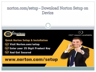 norton.com/setup - Steps to Download Install and Activate Norton Setup