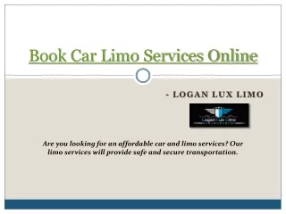 Book Car Limo Services Online