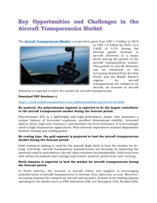 Key Opportunities and Challenges in the Aircraft Transparencies Market