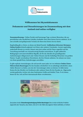 Dokumente und Dienstleistungen im Zusammenhang mit dem Ausland sind online verfügbar