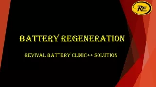 Battery Regeneration Revival Battery Clinic   Solution