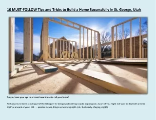 10 MUST-FOLLOW Tips and Tricks to Build a Home Successfully in St. George, Utah