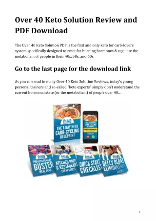 Over 40 Keto Solution PDF Review and Download