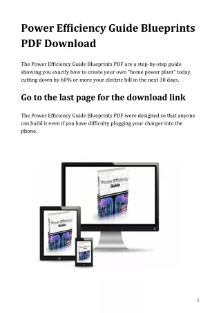 Power Efficiency Guide Blueprints PDF Download