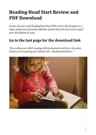 Reading Head Start Review and PDF Download