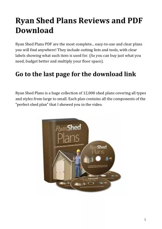 Ryan Shed Plans Reviews and PDF Download
