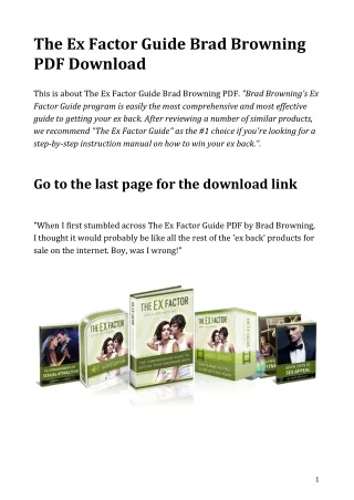 The Ex Factor Guide Brad Browning PDF Download