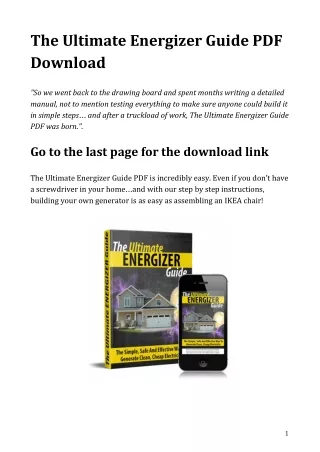 The Ultimate Energizer Guide PDF Download