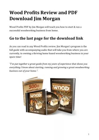 Wood Profits Review and PDF Download Jim Morgan