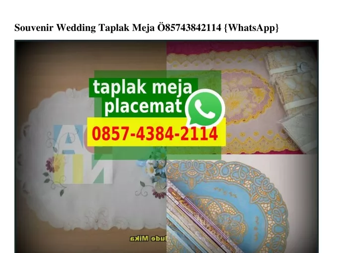 souvenir wedding taplak meja 85743842114 whatsapp