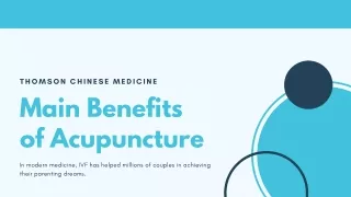 Main Benefits of Acupuncture