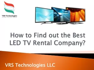 How to Find out the Best LED TV Rental Company?