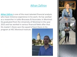 Athan Zafirov | Finance News Todays