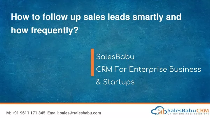 how to follow up sales leads smartly