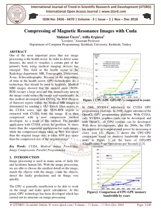 Compressing of Magnetic Resonance Images with Cuda