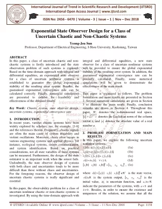 Exponential State Observer Design for a Class of Uncertain Chaotic and Non Chaotic Systems