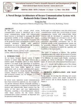 A Novel Design Architecture of Secure Communication System with Reduced Order Linear Receiver