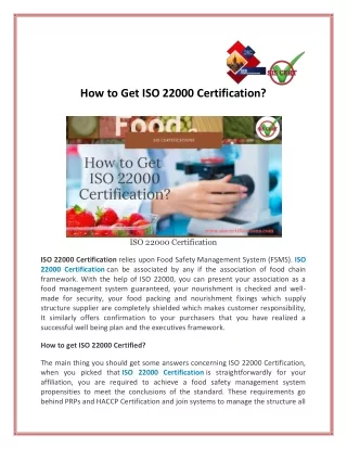 How to Get ISO 22000 Certification?