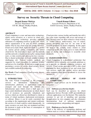 Survey on Security Threats in Cloud Computing