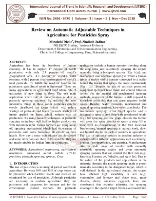 Review on Automatic Adjustable Techniques in Agriculture for Pesticides Spray