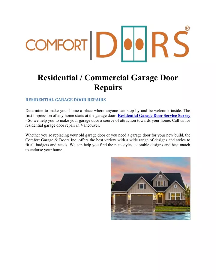 residential commercial garage door repairs
